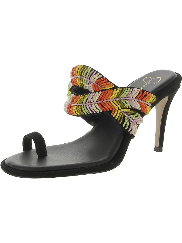 Can't Resist Womens Faux Leather Slip On Heels