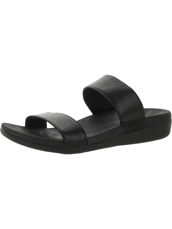 Flash Deals Womens Faux Leather Slip-On Slide Sandals