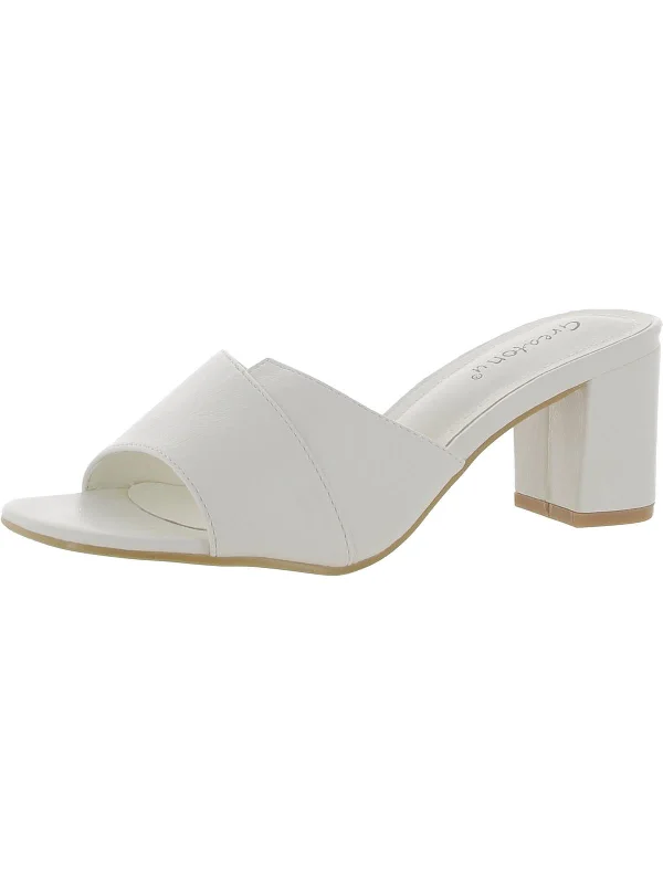 Great Deals Womens Faux Leather Slip On Slide Sandals