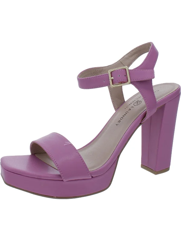 Early Access Womens Faux Leather Square Toe Platform Sandals