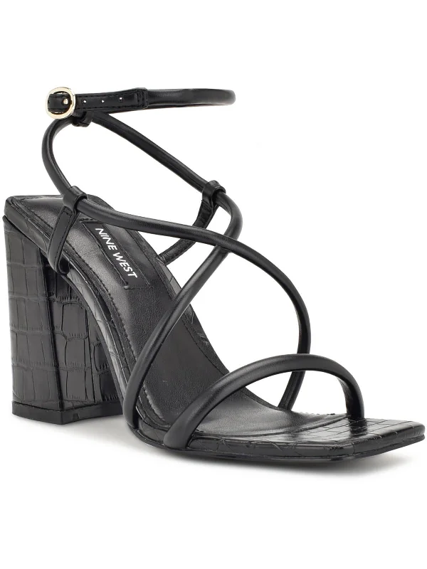 Act Now Womens Faux Leather Strappy Slingback Sandals