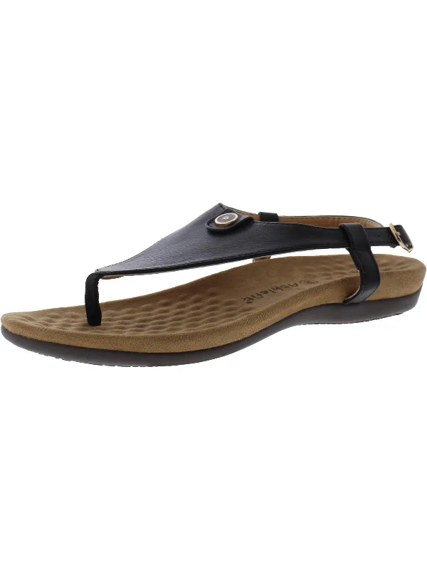 Price Reduction Womens Faux Leather Thong Slingback Sandals