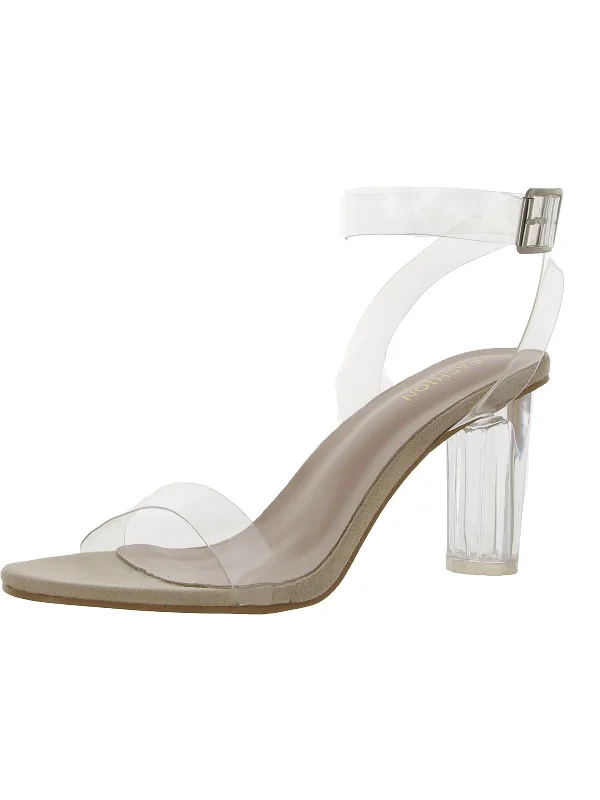 Final Markdown Womens Faux Suede Ankle Wrap Heels