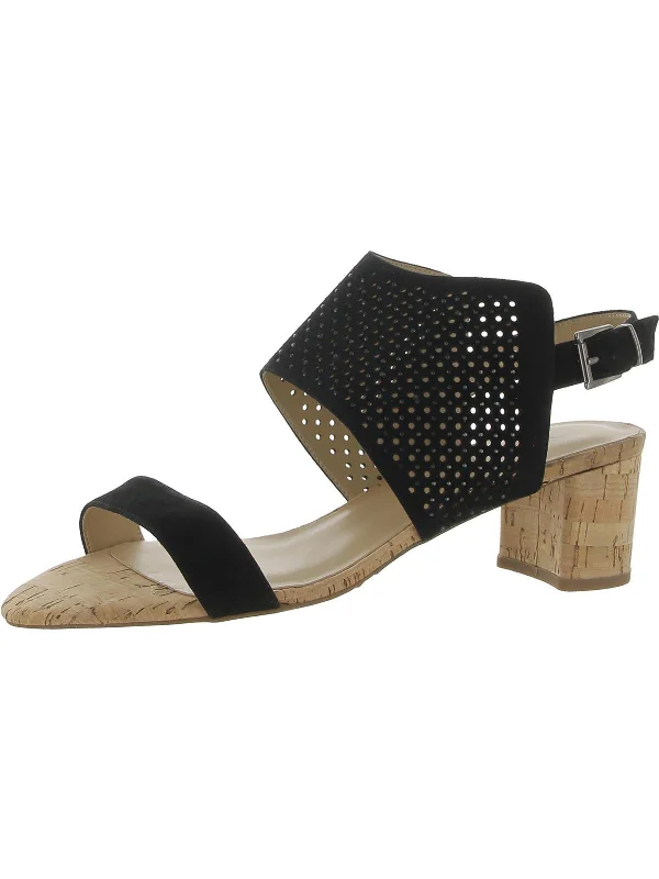 Super Bargain Womens Faux Suede Open Toe Heels