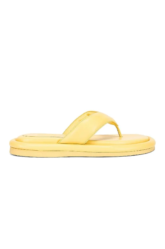 Reduced Rates Women's Gia 5 Leather Thong Sandal In Butter Yellow