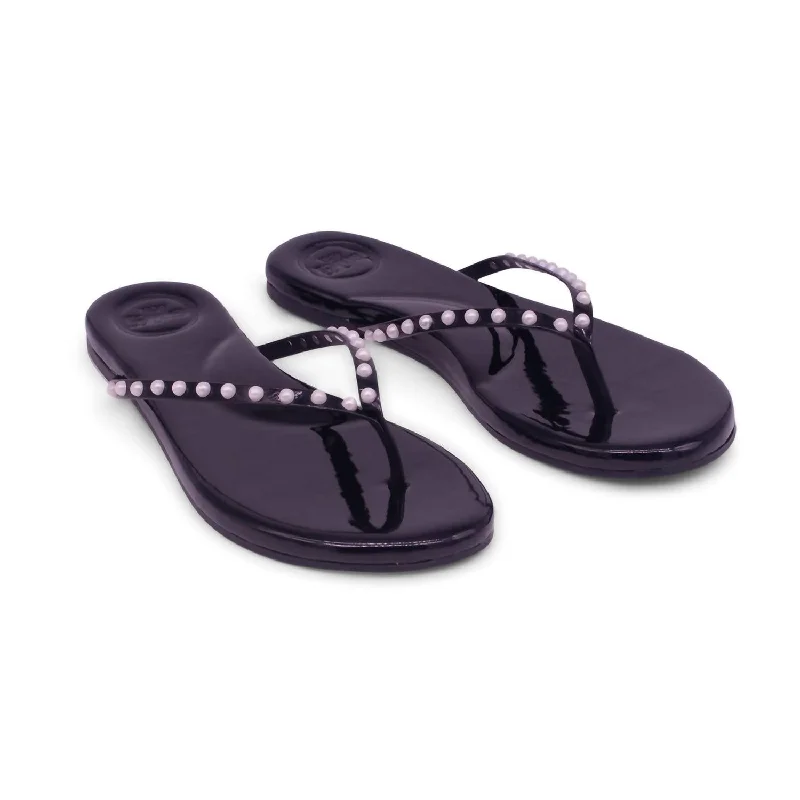 Weekend Discounts to Delight Women's Indie Sandal In Black Patent With White Pearl