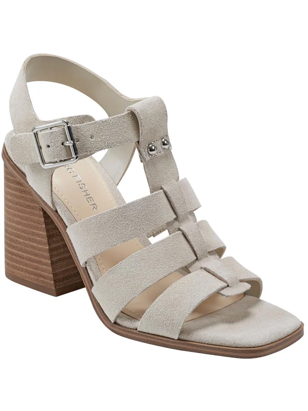 Weekend Discounts You Deserve Womens Leather Cushioned Footbed Ankle Strap