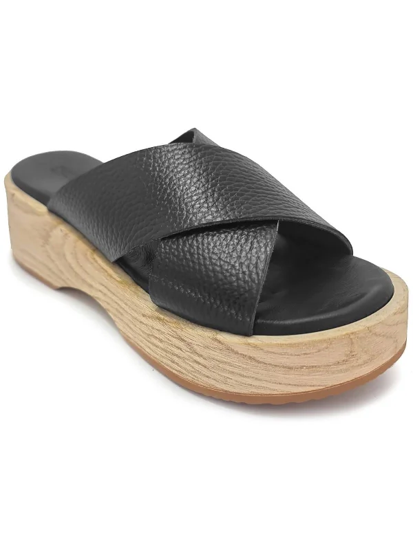 Time-Limited Offer Womens Leather Wooden Soul Platform Sandals