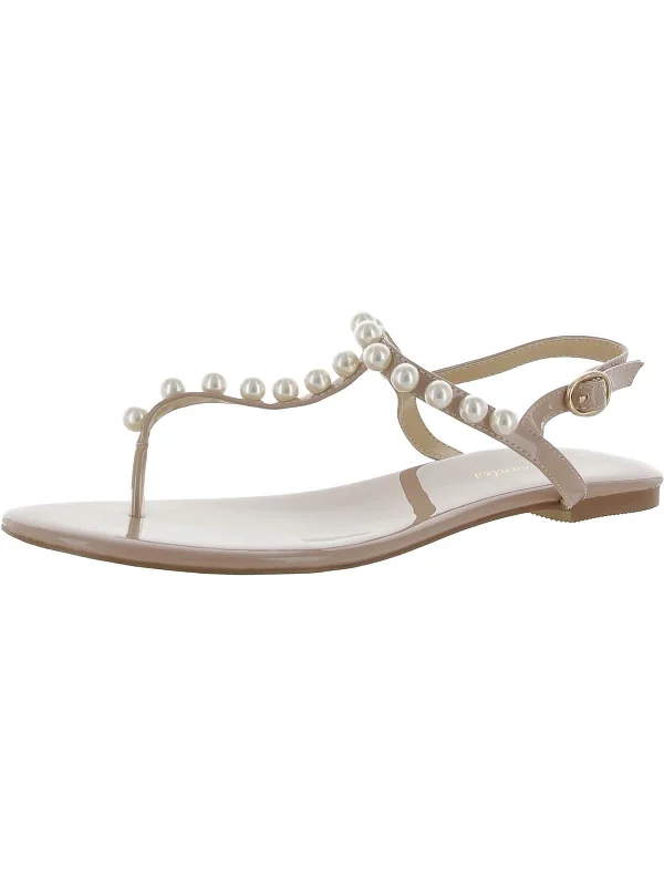 Today Only Womens Pearls Thong Ankle Strap
