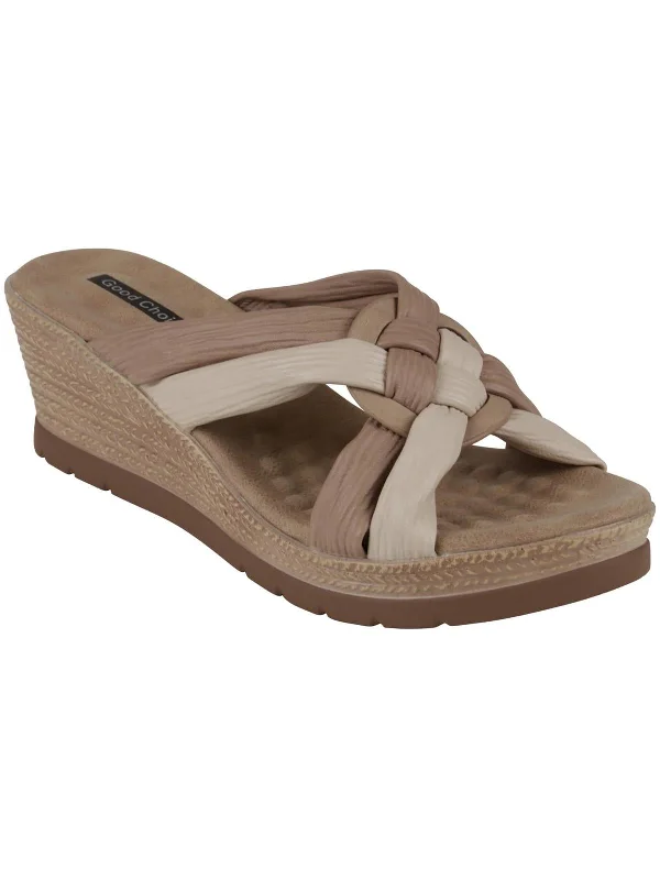 Year-End Deals Womens Slip On Open Toe Wedge Sandals