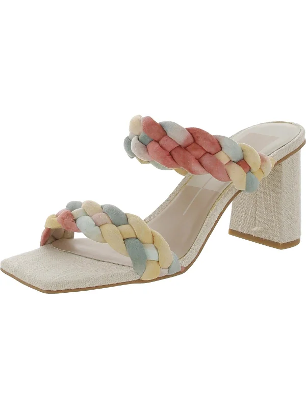 Exclusive Offers Womens Square Toe Braided Block Heel