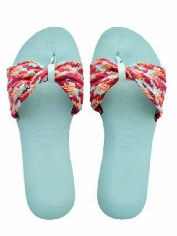 Deal of the Day Woven Strap Sandal In Sky Blue