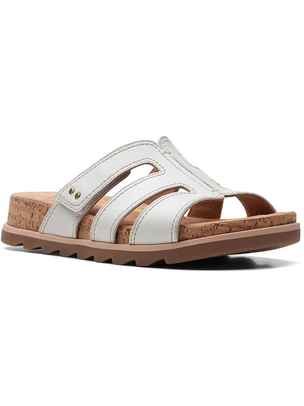 Bargain Bin Yacht Coral Womens Leather Cork Flatform Sandals