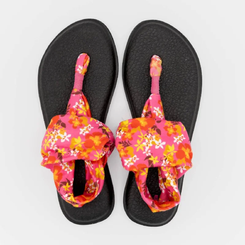 Price Cut Yoga Sling 2 Floral Flip Flop Thong Sandals In Orange