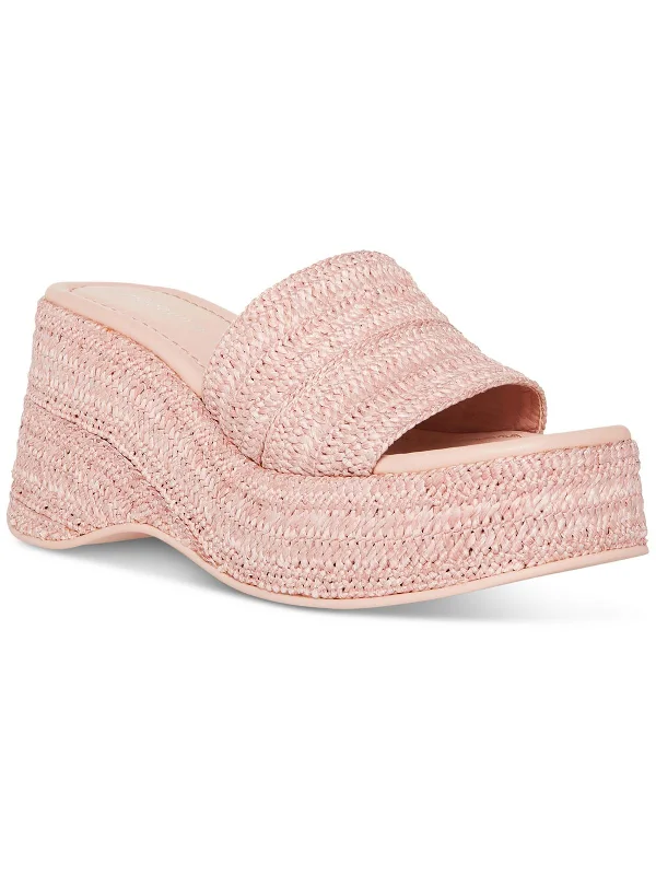 Top Pick Zahara Womens Peep-Toe Espadrille Slide Sandals