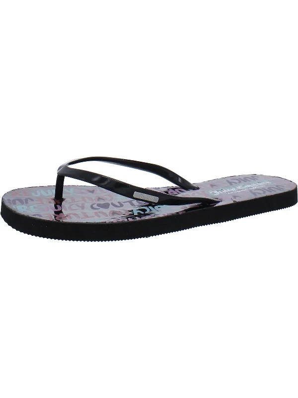 Weekend Steals Await Zamia Womens Patent Slip-On Flip-Flops