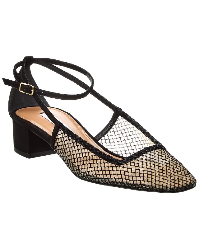 Act Fast Aquazzura Forbidden Love 35 Suede & Mesh Pump
