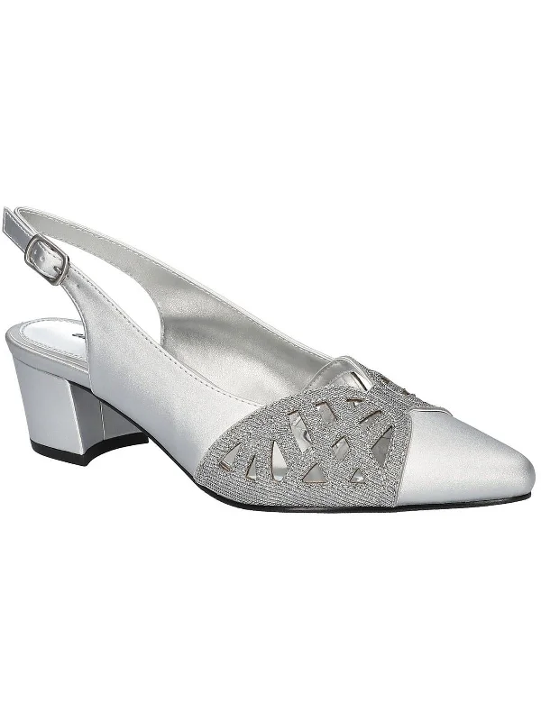 Weekend Flash Sale Bizzy Womens Faux Leather Slingback Heels