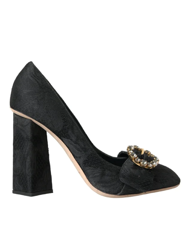 Fantastic Offers Dolce & Gabbana  Brocade Crystals Heels Pumps Women's Shoes