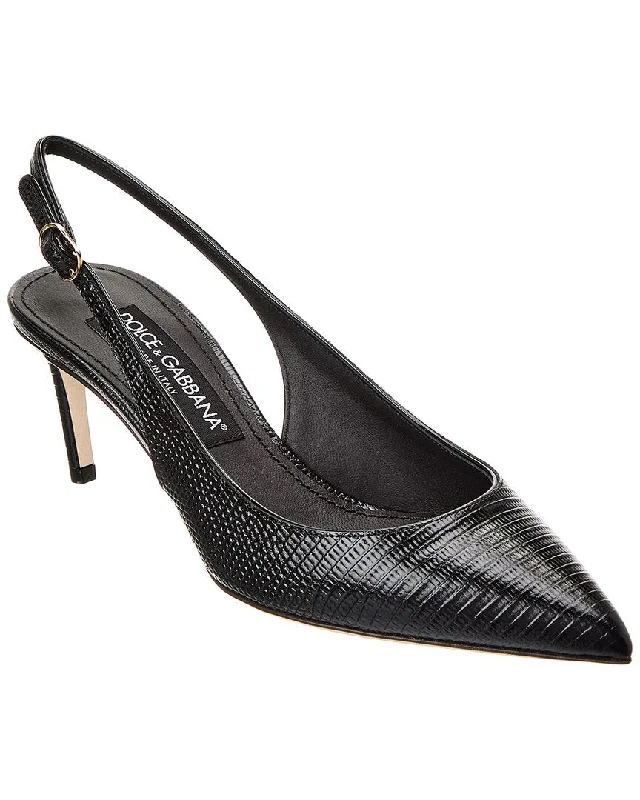 Extra Savings Dolce & Gabbana DG Logo Leather Slingback Pump