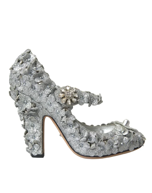 Super Sale Dolce & Gabbana  Floral Crystal Mary Jane Pumps Women's Shoes