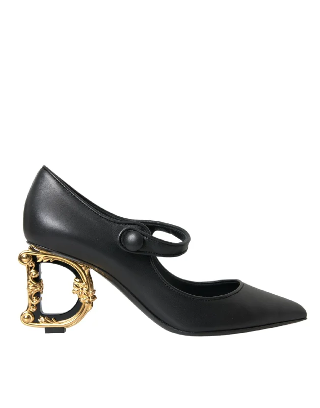 Price Fest Dolce & Gabbana  Leather Logo Heels Mary Janes Pumps Women's Shoes