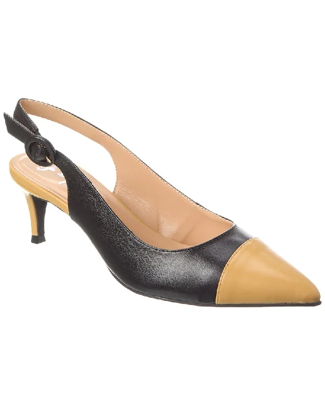 Midnight Madness French Sole Skylar Leather Slingback Pump
