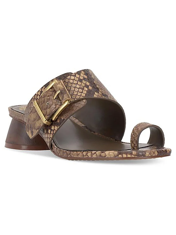 Hurry Up Lenqua Womens Leather Buckle Pumps