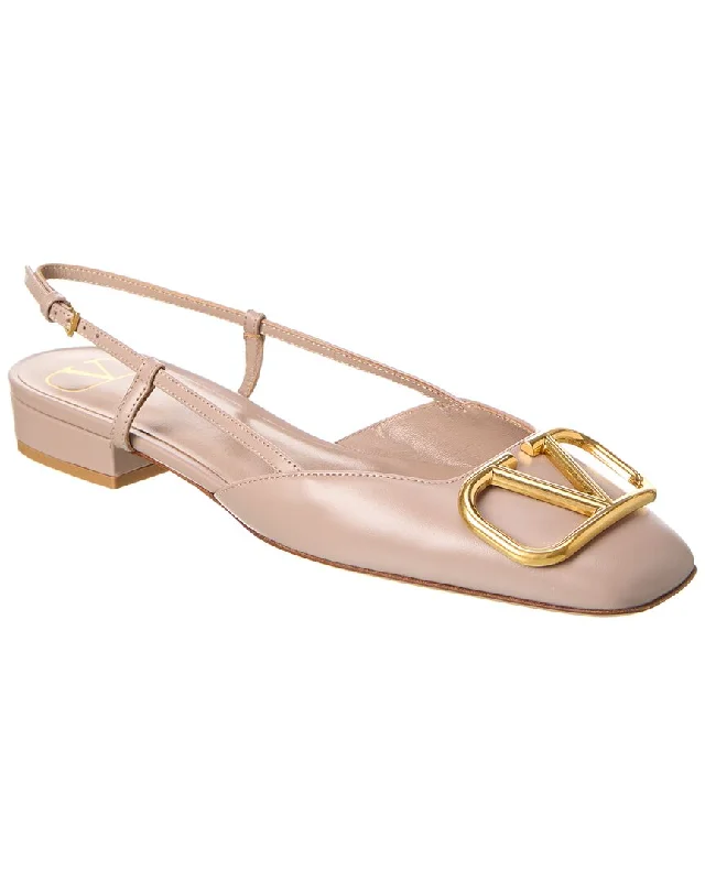 Mega Deal Valentino VLogo Leather Slingback Flat