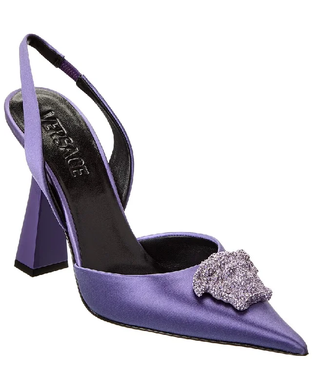 Crazy Deal Versace La Medusa Satin Slingback Pump
